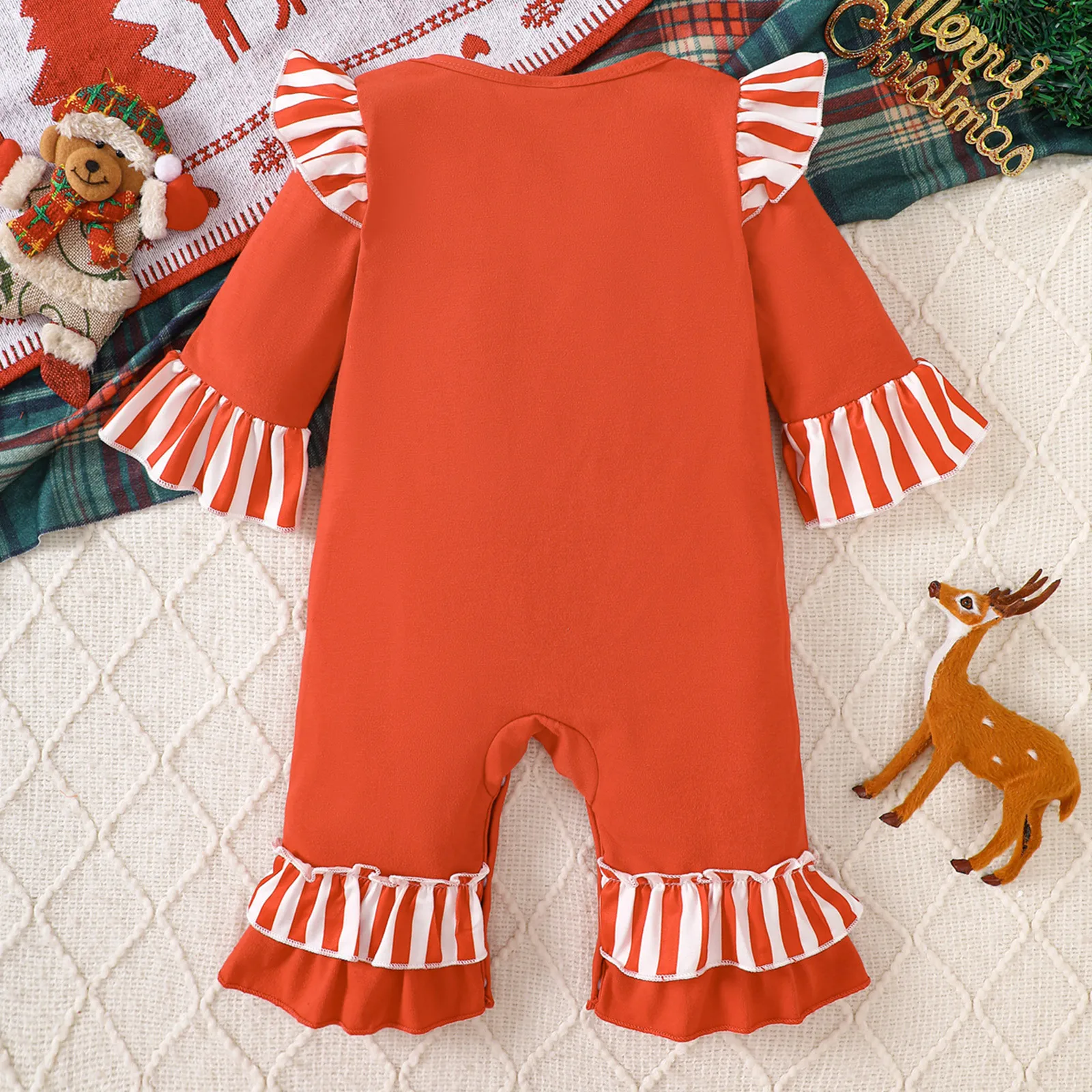 0-18M Tute per bambini Costumi per feste di Halloween Manica lunga Fantasma Ricamo Volant Flare Tuta Ragazze Ragazzi Homewear Vestiti