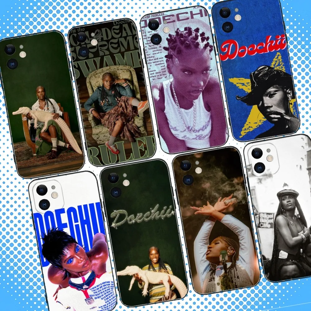 

Doechii Anxiety Phone Case For iPhone 16,15,14,13,12,11,Pro,Max,Plus,X,XS,XR,SE,8,7,Mini,Soft Silicone Black Case