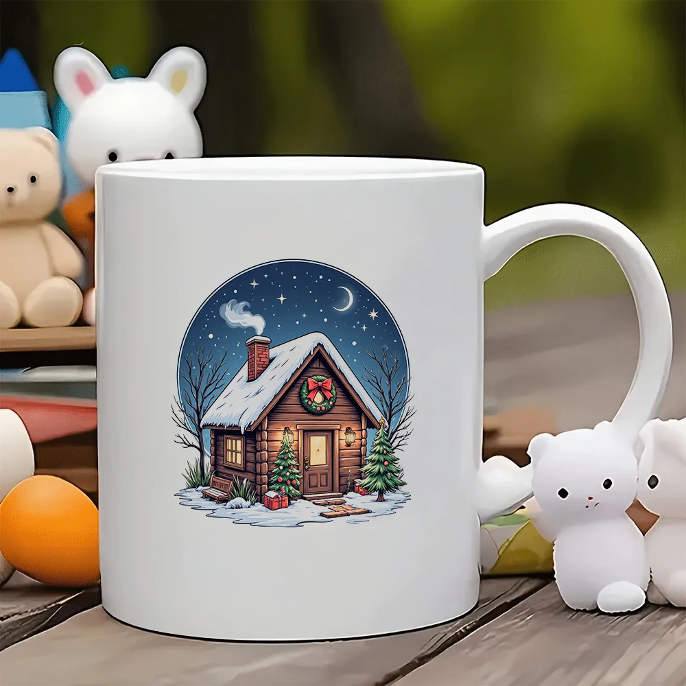 

Уютная зимняя рождественская кружка с иллюстрацией, 11 унций, детская чашка, кофейная чашка для дома и офиса, рождественский подарочный набор