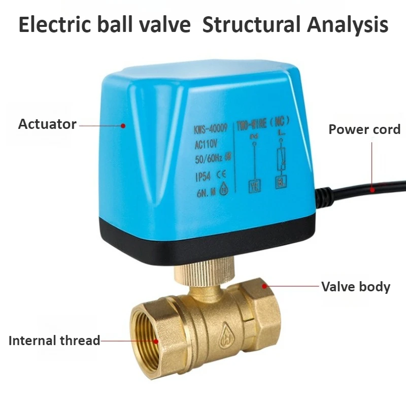 Brass Electric Ball Valve DC12V/24V Three Wire Two Control 1/2 