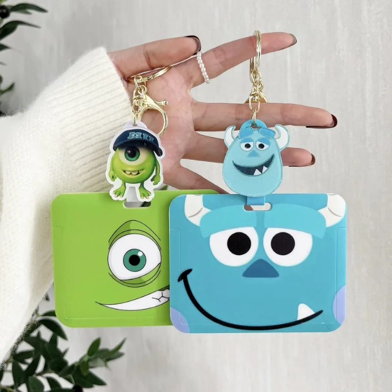 Hot Disney Cartoon Monsters Inc Keychain Cute Dumbo Mr.Q Key Chain Student ID Bus Card Protector Backpack Pendant Birthday Gift