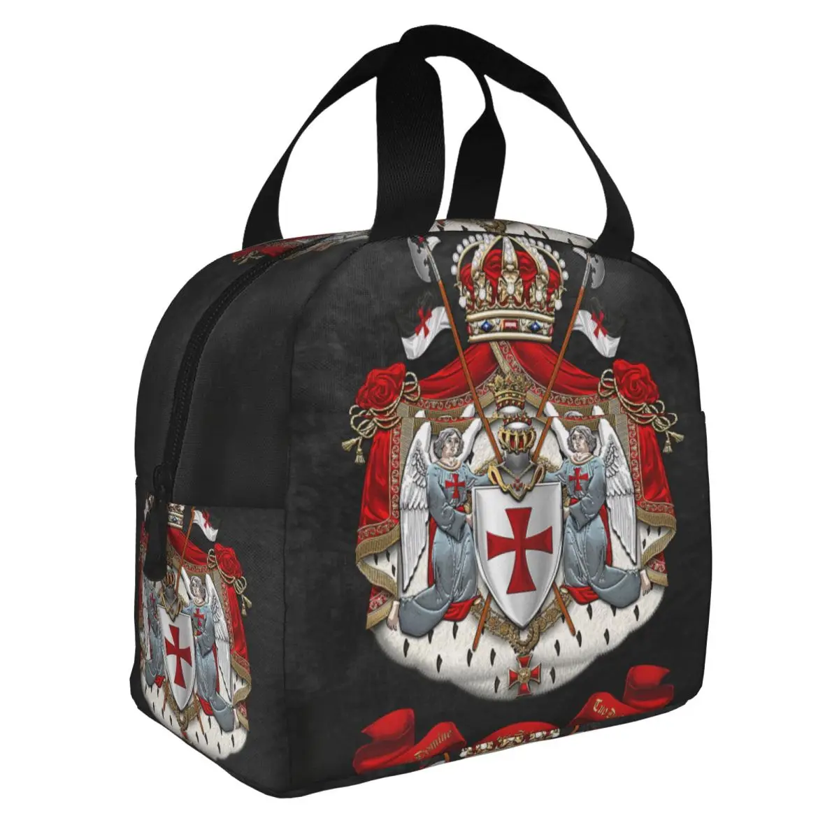 Knights Templar Insulated Lunch Bags for Camping Travel Coat Of Arms Leakproof Cooler Thermal Bento Box