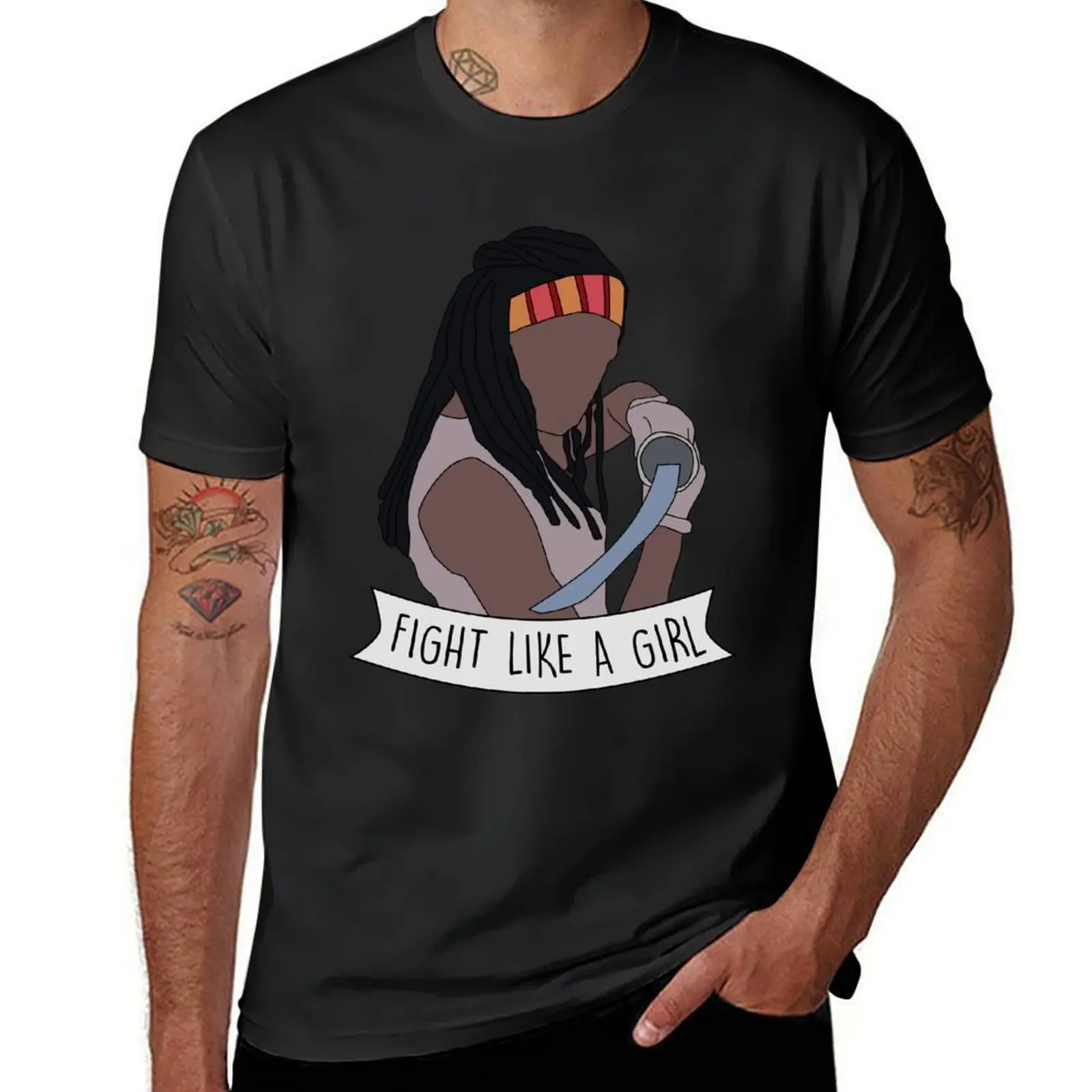 Fight like Michonne T-Shirt cute clothes blacks t shirts for men cotton