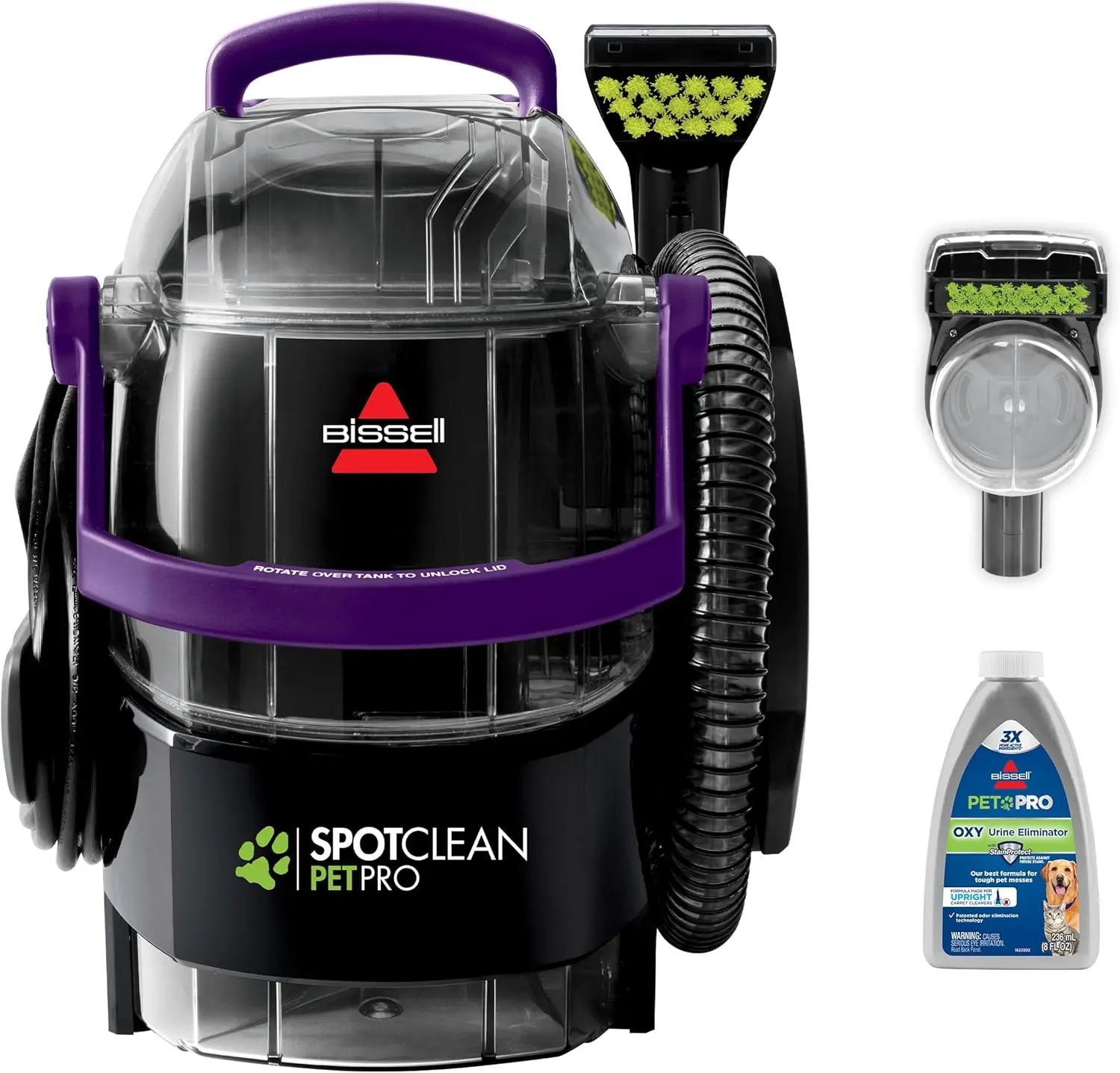 

USA SpotClean Pet Pro Portable Carpet Cleaner, 2458, Grapevine Purple, Black, Large