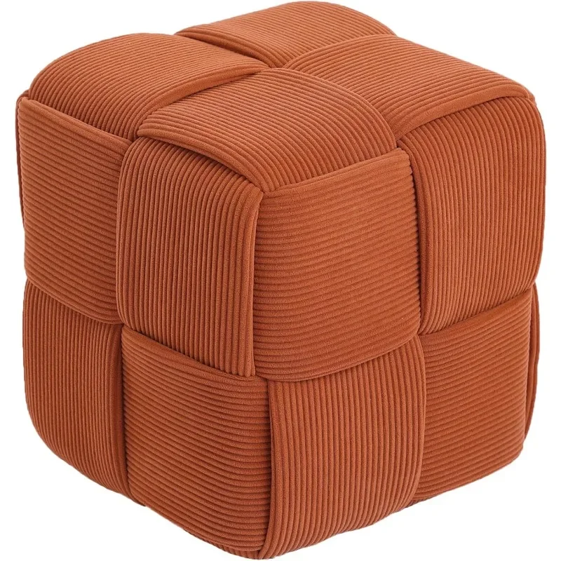 

Footstool, Soft and Comfortable Square Corduroy Woven Design Sofa Stool