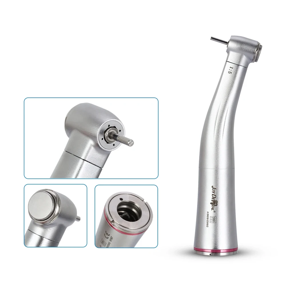 AZDENT Dental Contra Angle LED Fiber Optic Low Speed Handpiece E-type Push Button Type Chuck Handpiece 1:1/1:5/20:1/1:4.2