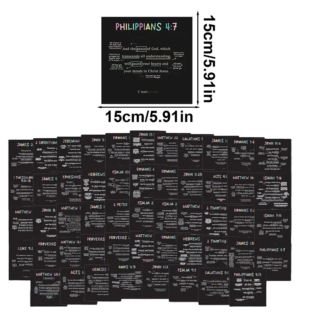 52Pcs 성경 카드 기도 카드 장식 영감 카드 동기 부여 성경 긍정 카드 성경 연구 용품