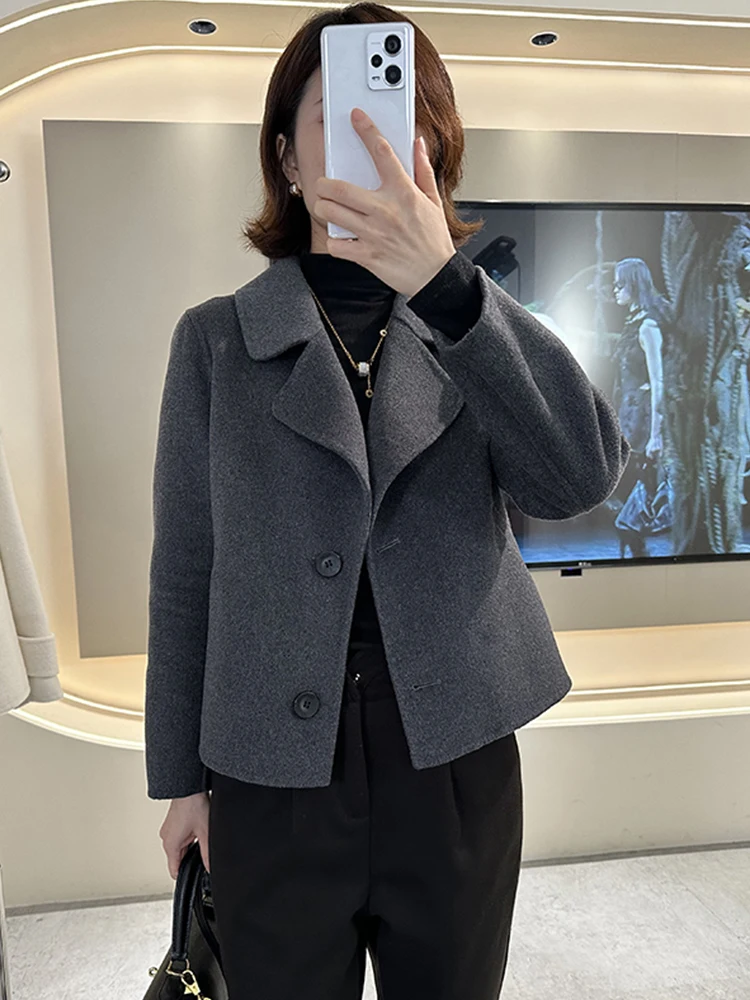 

Ele Camere Костюм с воротником Верхняя одежда для поездок на работу Профессиональный женский модный осенний новый длинный кардиган на пуговицах