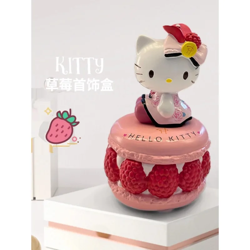 Sanrios Hellokittys My Melody CharmmyKitty Ring Jewelry Storage Box Anime Piggy Bank Cartoon Home Ornaments Valentine's Day Gift