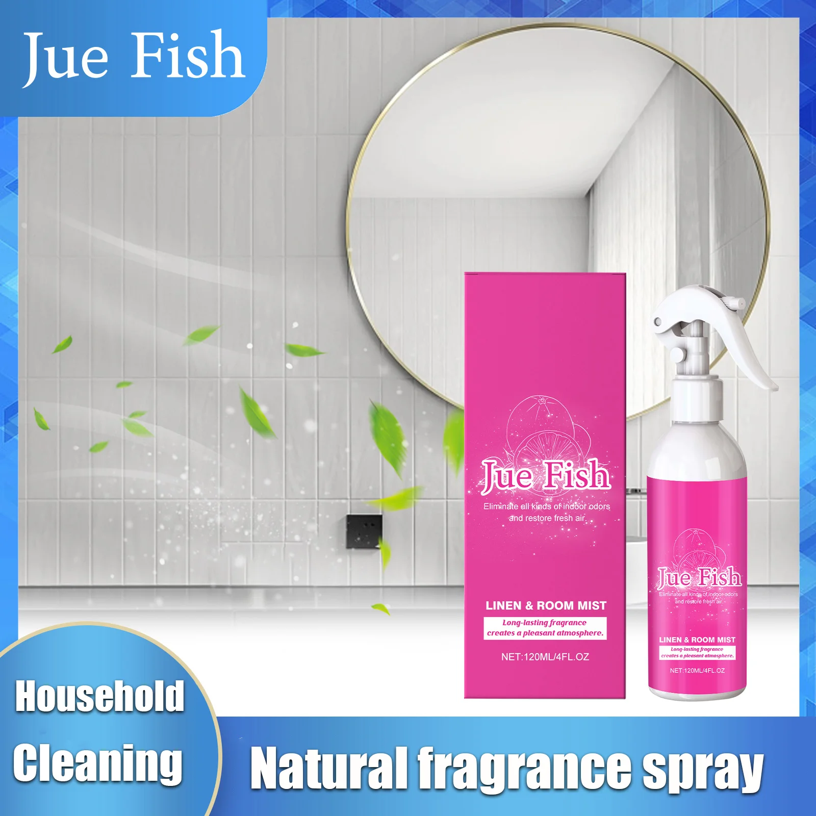

Jue Fish Indoor spray Home Hotel Natural, Fresh, Persistent, Odorous, Clean, Deodorant and Fragrant