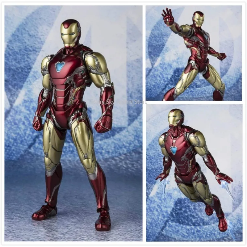 Marvel SHF The Avengers Iron Man Thanos Captain America Spider-Man Movable Figure Handmade Model Children Favorite Gift Colorbox