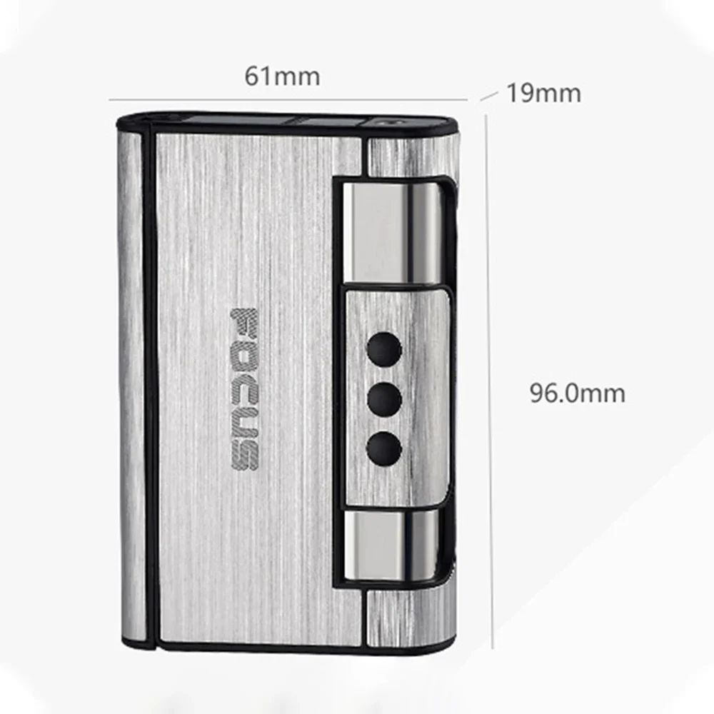 2 In 1 Automatic Cigarette Case with Lighter Metal Compression Moisture Proof Inflatable Lighter Smoking Accessories