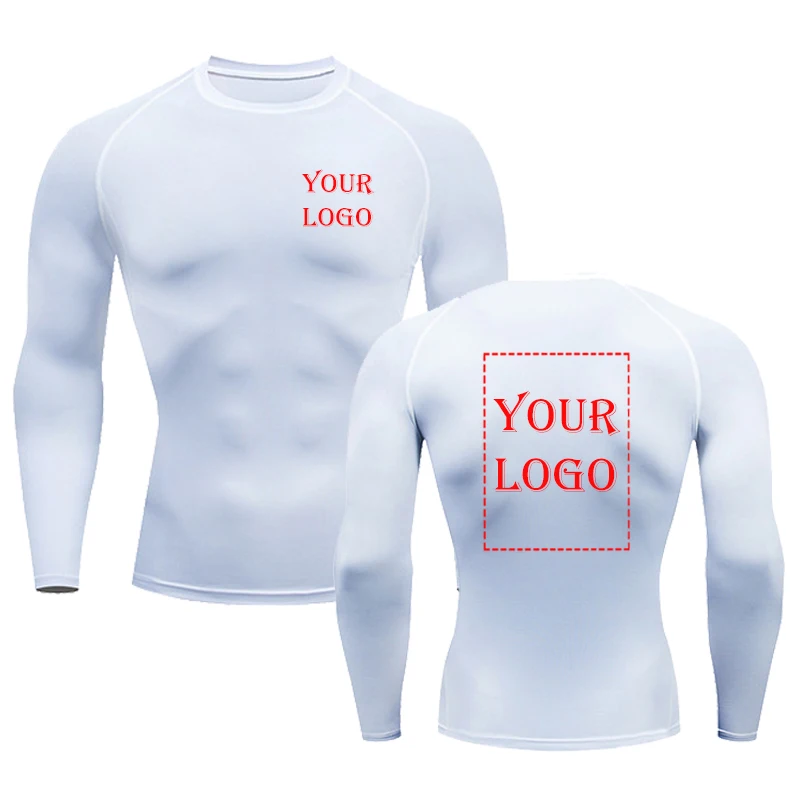 Your OWN Design Brand Logo/Picture Compression Shirts Running Fitness Tight Sportswear Custom Printed GYM Workout Sport T-Shirt