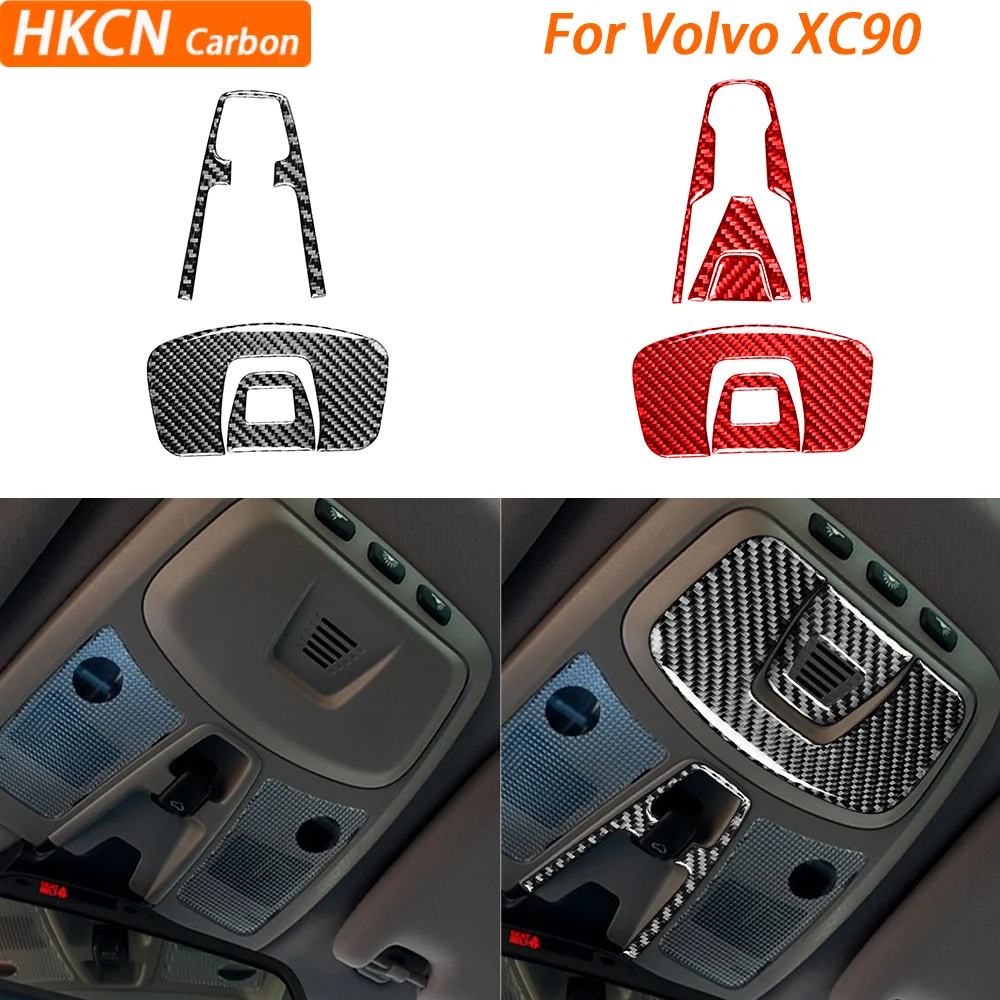 

For Volvo XC90 2004—2013 Car Accessories Carbon Fiber Roof Reading Light Panel Set Interior Cover Trim Sticker Modification