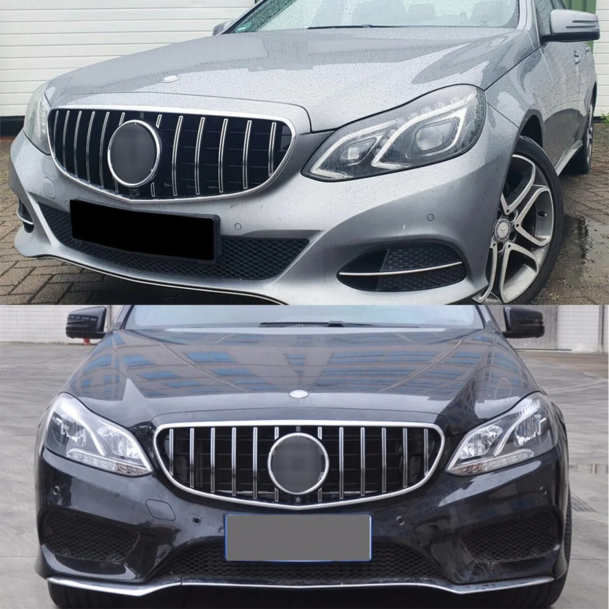 شبكة المصد الأمامي طراز GT باللون الأسود لسيارة Mercedes Benz W212 E-class 2014-2016 #2