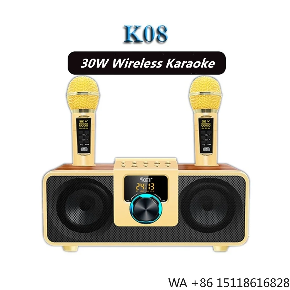 Wholesale Home Party KTV K8 Portable Outdoor for All-in-One Karaoke K08 30W Subwoofer Double Microphones