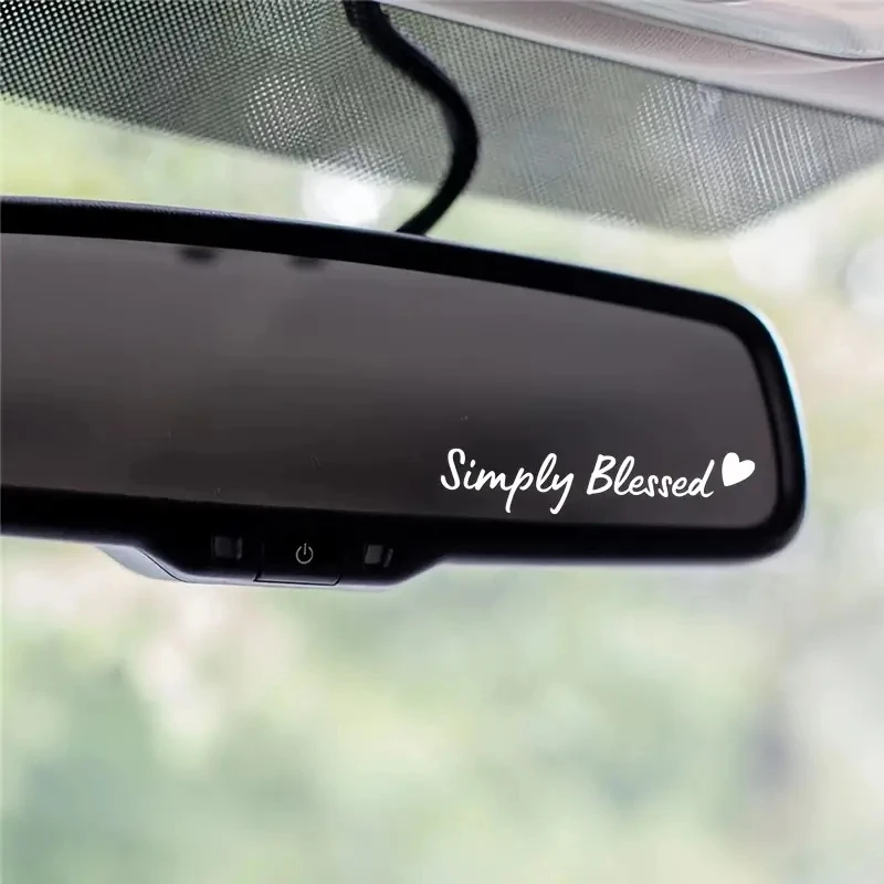 Simply Blessed Mirror decal, Car Decal For Women Cute Vinyl decal, Car Mirror decal, Religious Car Accessories Car Visor Sticker