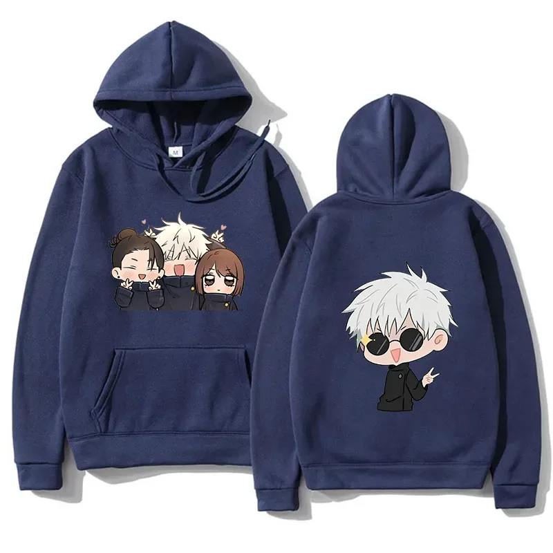 2024 Autumn Men Anime Jujutsu Kaisen Print Hoodie New Long Casual Oversized Pullover Sweatshirt Fashion Tops Unisex Clothing