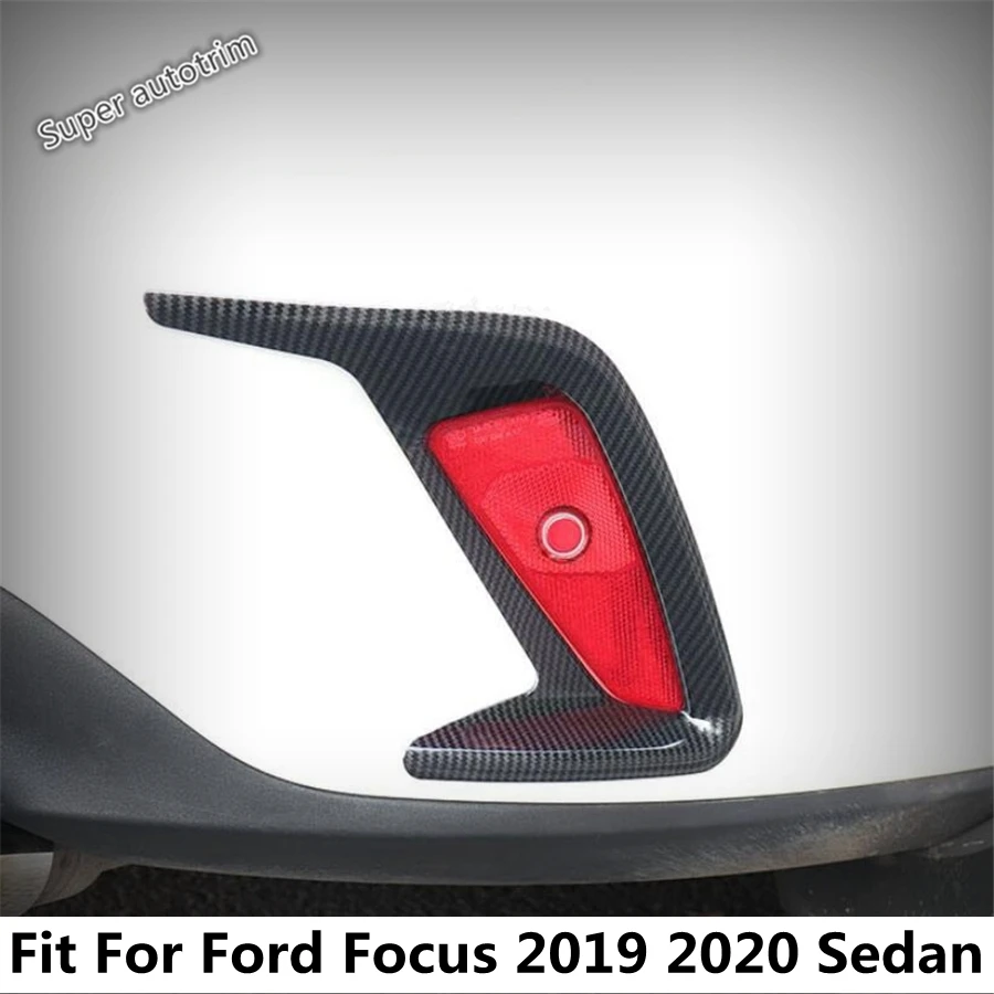 

Rear Fog Lamps Lights Frame Decoration Cover Trim For Ford Focus Sedan 2019 2020 ABS Chrome / Carbon Fiber Accessories Exterior