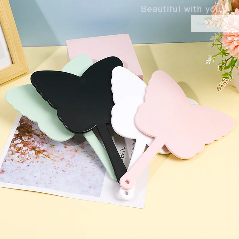 Butterfly Shaped Makeup Mirror Handheld Mirror Portable Eyelash Extension Mirrors Salon Mirrors Makeup