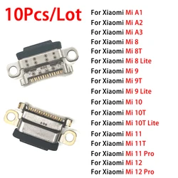 10Pcs/Lot Micro USB Type C Jack Charging Socket Port Plug Dock Charger Connector For Xiaomi Mi 8 9 10 11 12 Pro A1 A2 A3