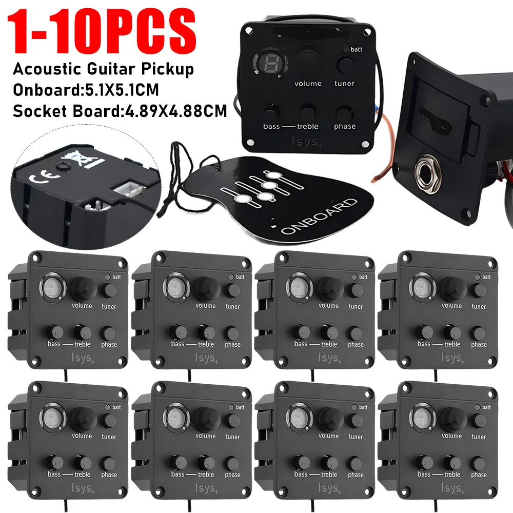 1-10 piezas pastilla de guitarra acústica pastilla piezoeléctrica ecualizador EQ guitarra acústica clásica sintonizador EQ sistema de preamplificador integrado para Fishman ISYS +