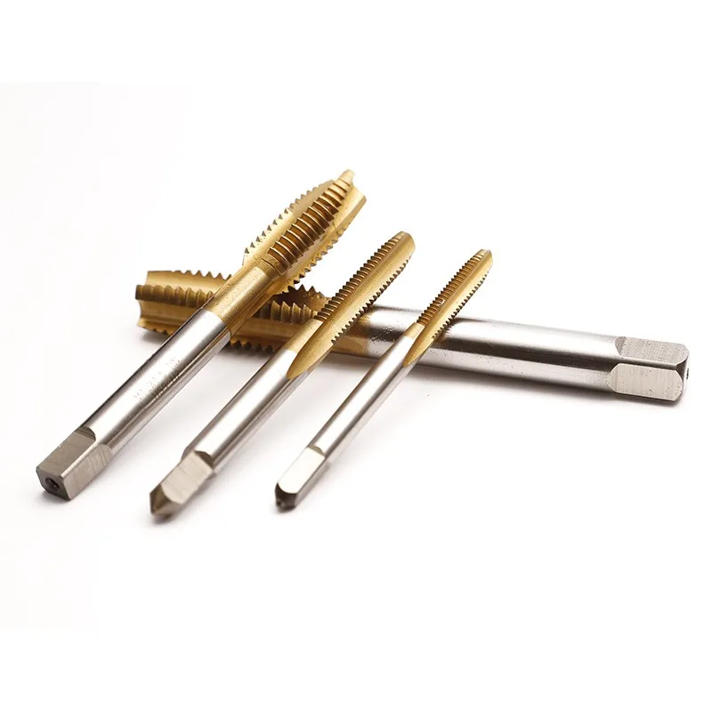 1PC M2/M2.5/M3/M3.5/M4/M5 Spirale Punkt HSS Titan Maschine rechte Hand Gewindebohrer Gewinde Stecker Griff Wasserhähne Gewindebohrer und Stanzensatz Metrisch