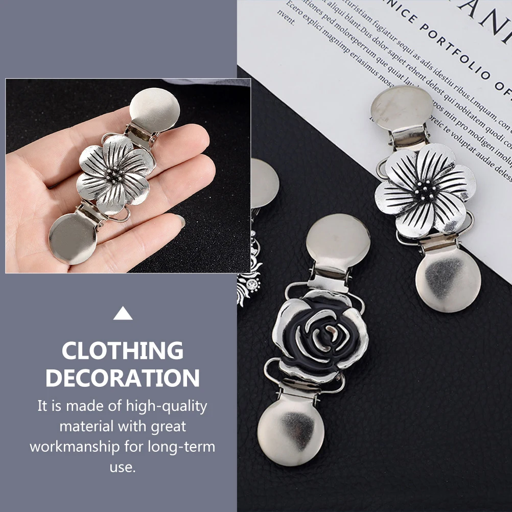

4Pcs Retro Brooch Clips Elegant Zinc Alloy Clothing Decor Shawl Brooch Duckbill Clip Fashion Accessory Long Term Use