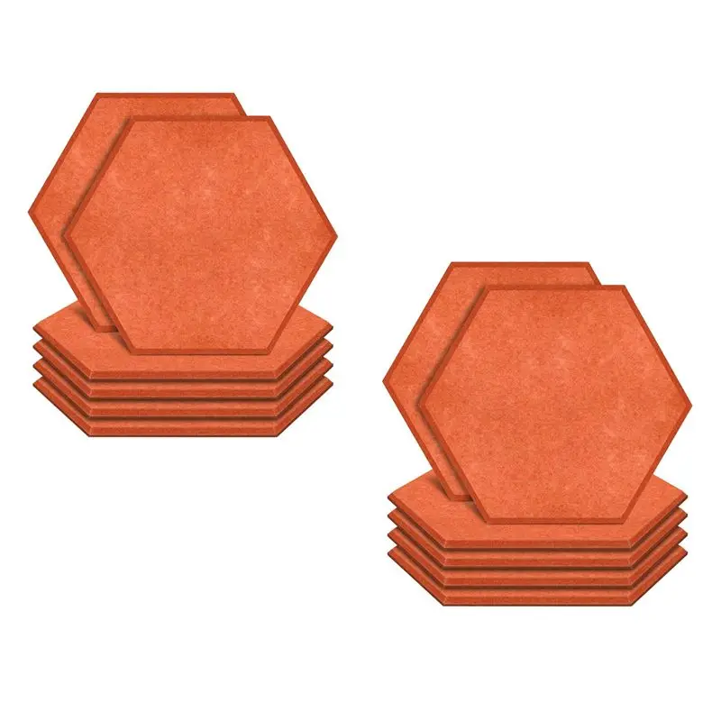 AC23-12 Pack Hexagon Acoustic Panels Sound Proof Padding Beveled Edge Sound Panels For Recording Studio Office Home