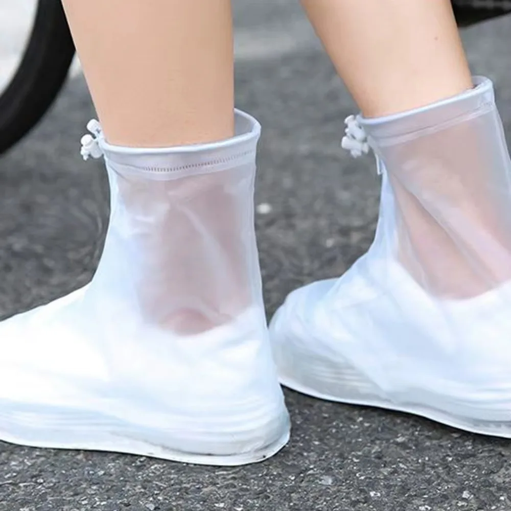 1 Pair Waterproof Shoe Covers Non Slip Reusable Overshoes for Rain Snow PVC Silicone Sole Protectors Doorbell Rain Cover