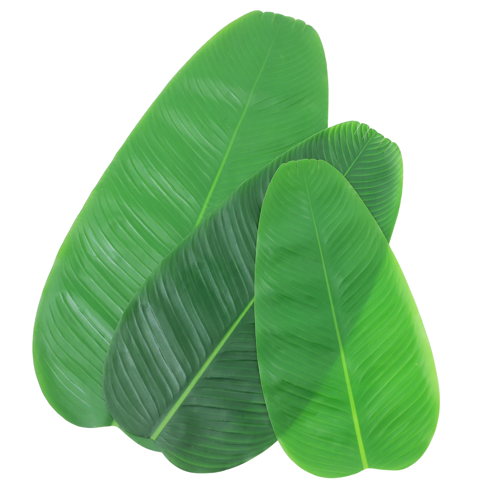 

3pcs Artificial Banana Leaves Faux Tropical Leaf Placemats Fake Green Leaves Wedding Party Decor Table Runners Simulated