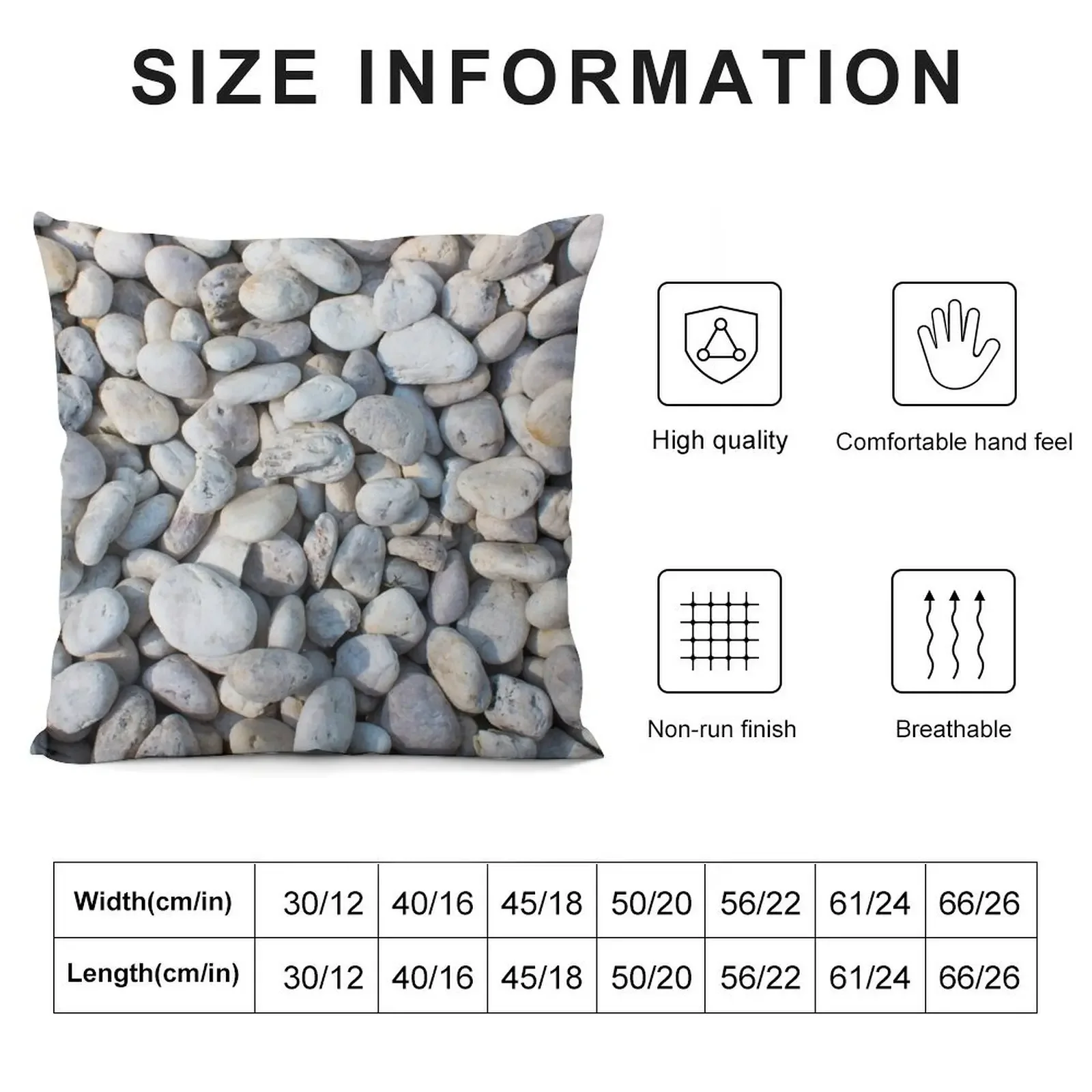 White Pebble Stones Texture Throw Pillow christmas pillow case Pillowcases Bed Cushions pillow