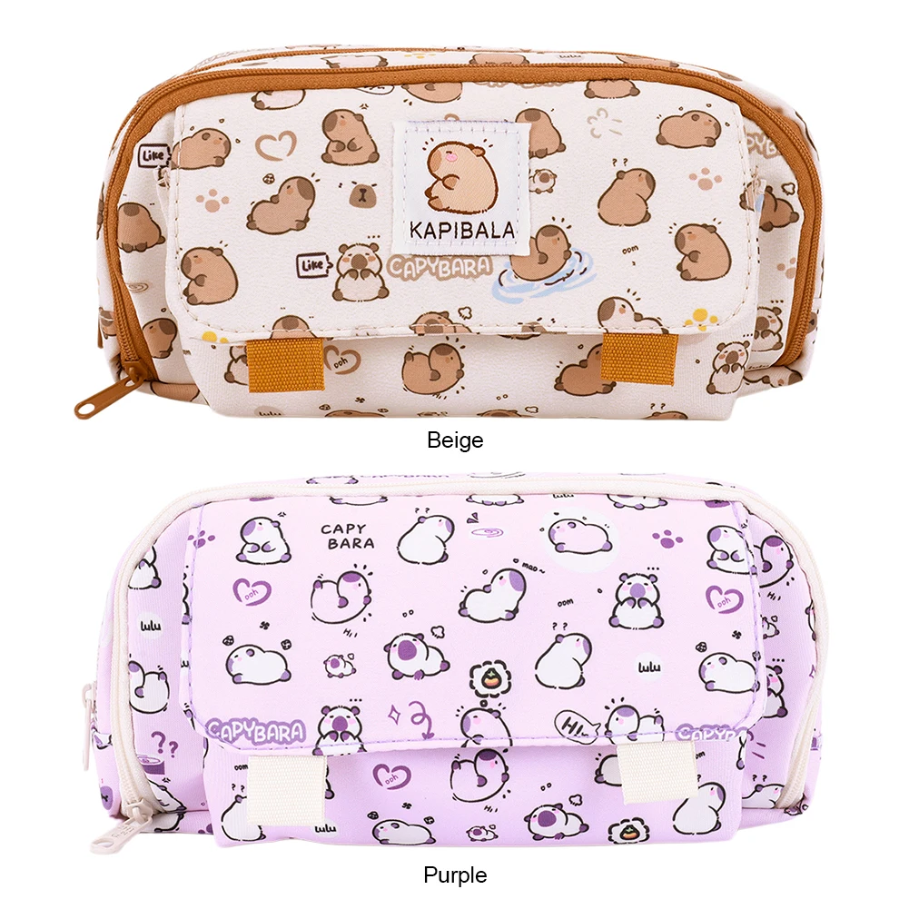 Estuche de lápices grande con cremallera, bonita caja de lápices Kawaii para niñas, bolsa de papelería portátil para la escuela, suministros de oficina