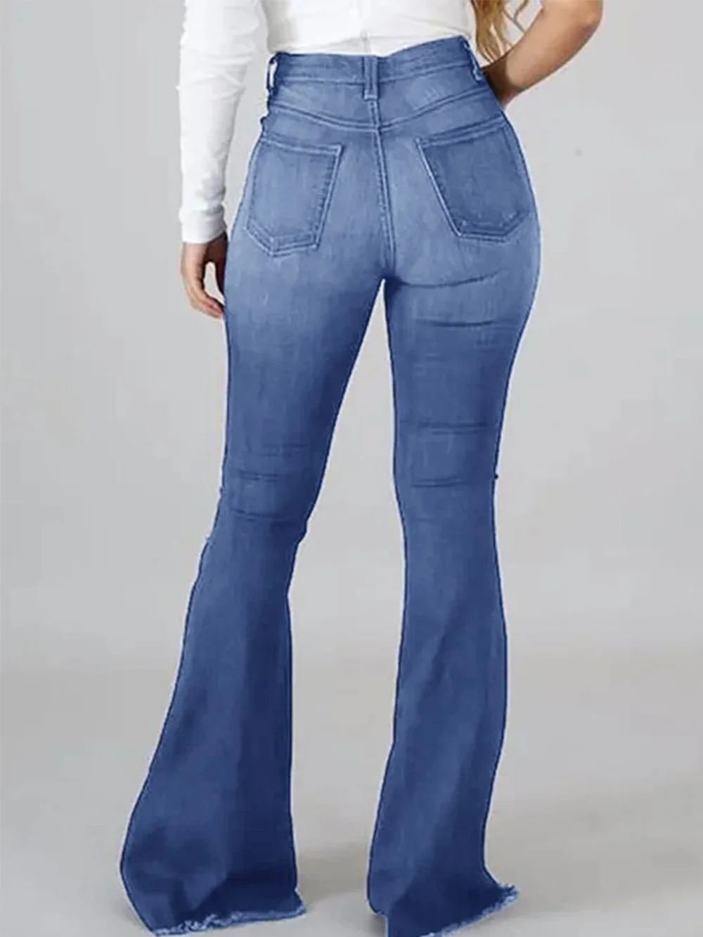 Flared Ripped Bell Bottom Jeans for Women  High Waisted ClassiDenim Pants Wide Leg Bootcut Jeans Stretchy  High Girl Tall