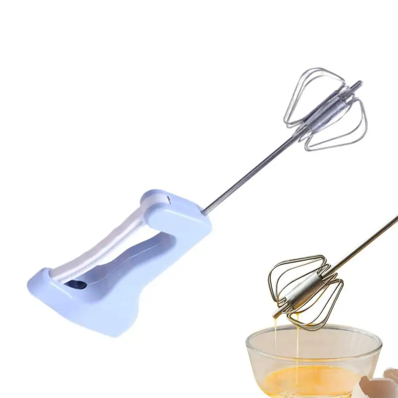 Stainless Steel Semi Automatic Egg Mixer Flour Cream Mixer Handheld Kitchen Utensil For Blending Whisking Beating & Stirring