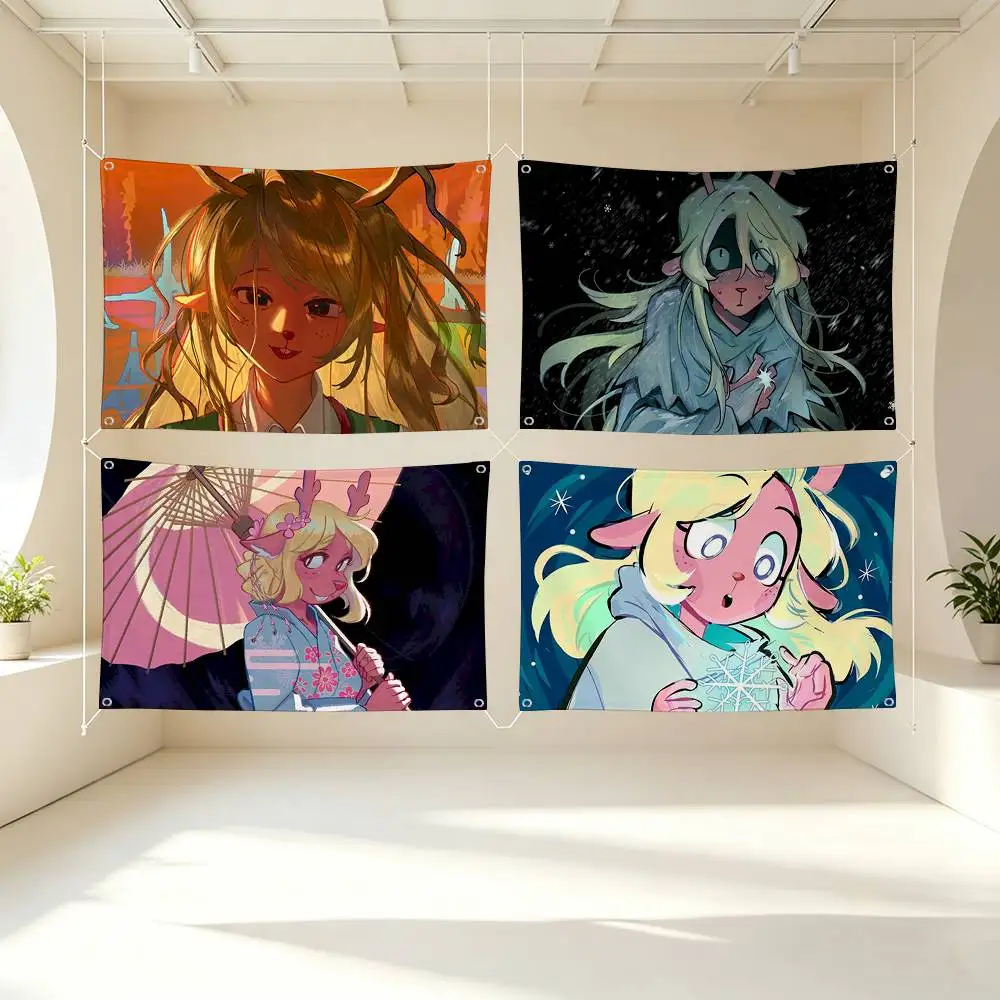 N-Noelle Holiday Deltarune G-Game Flags for Bedrooms Home Decor Items Outdoor Decors Garage Decoration Flaga