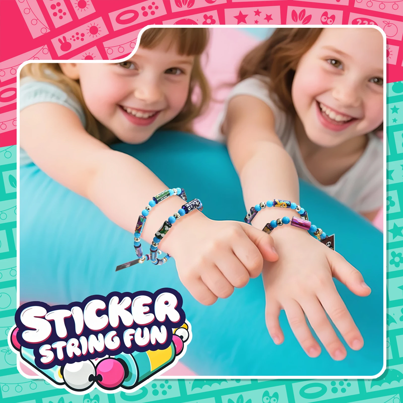 Sticker Roll Bracelet for Kids Girls DIY Bracelet Bead Roll Stickers Jewelry Toys for Children Funny Stationery Stickers