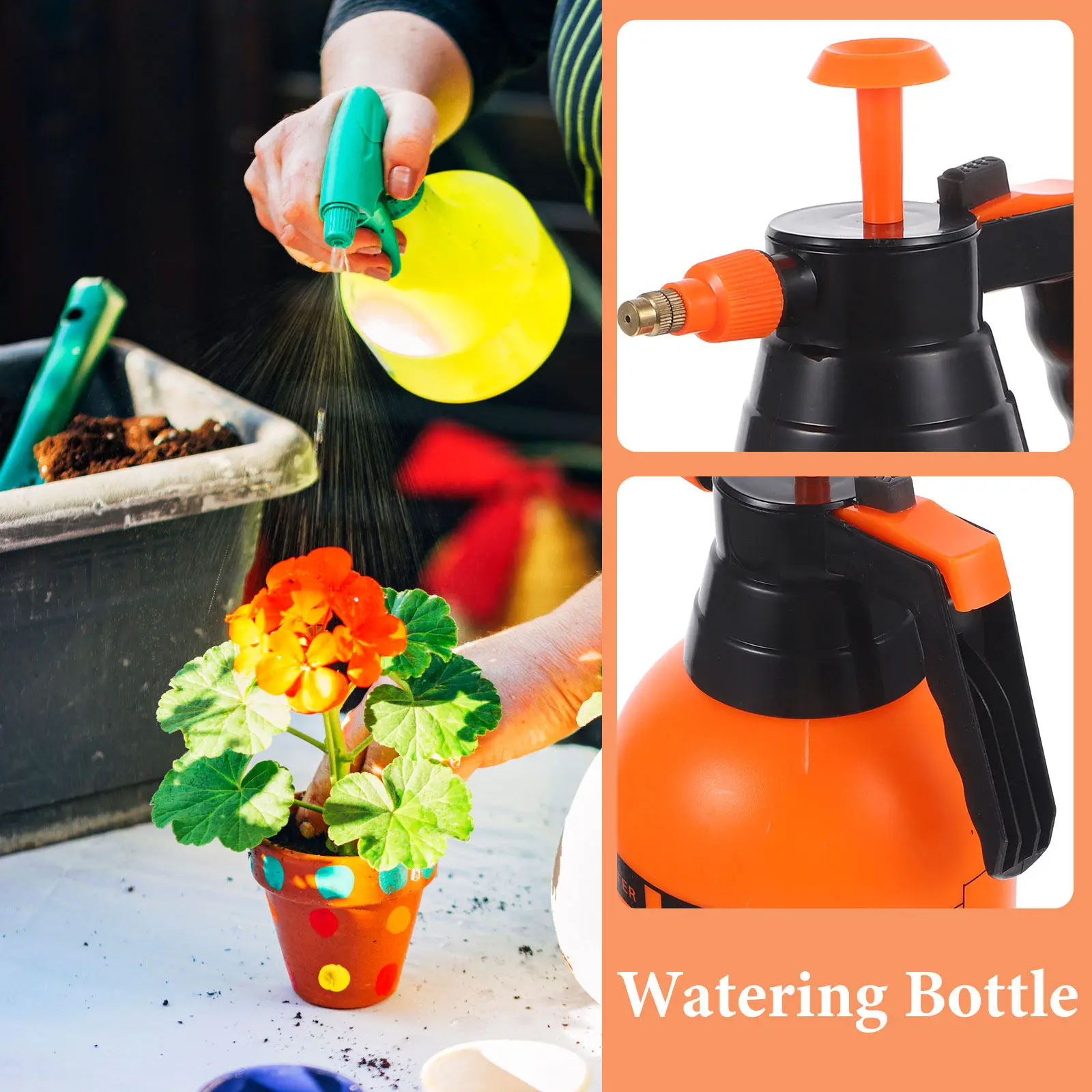 Plant Spray Bottles Empty Portable Watering Can Flowers Sprayer Orange Sprayers