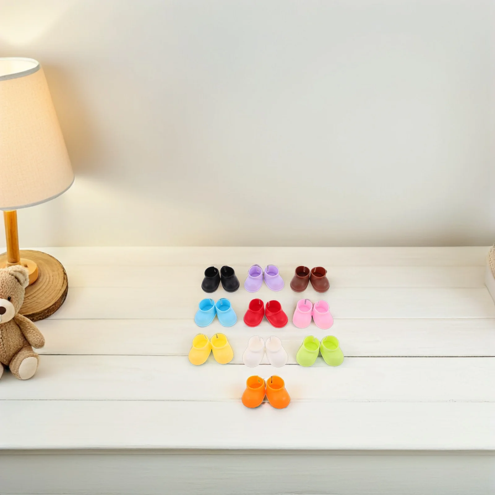 

20Pairs Mini Shoes Figures Shoes Soft Material Durable Elegant Design for 10-15cm Accessories Versatile Styling