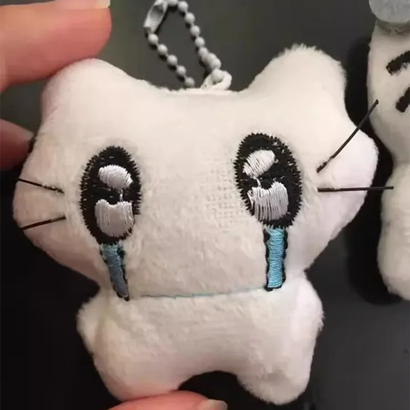 Cute Headphones Kitten Keychain Women Men Mini Crying Cat Couple Keyring Cartoon Soft Charms Bag Pendant Fashion Decoration Gift image 5