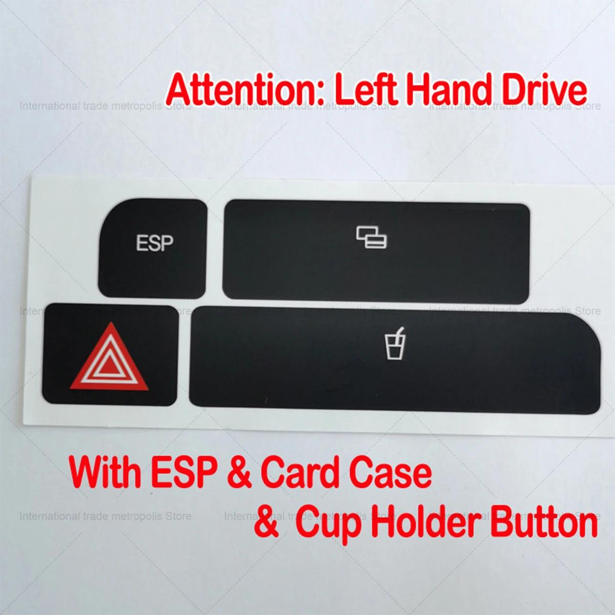 Fits For Audi A4 Cup Holder ESP Emergency  Control Button Repair Decals Sticker Matte Black Car Accessorie Left Hand Drive Only