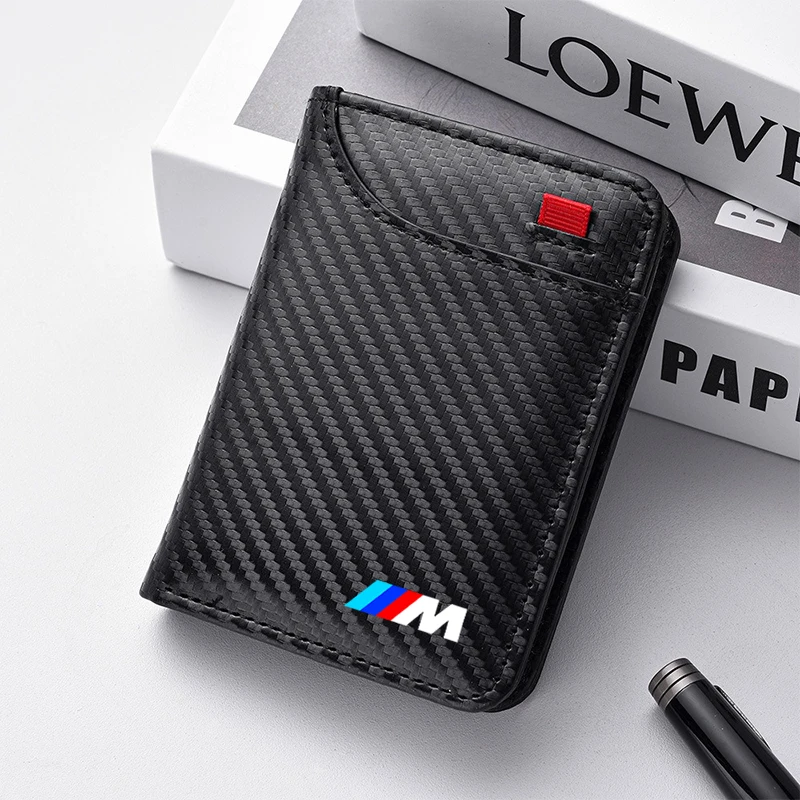 

Carbon Fibre Wallet Car Driver License Case Credit Card Holder For BMW 50th Anniversary 1 3 5 7 series E83 F16 E70 BMW M M3 M5