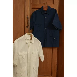 Second Order Short-Sleeve Safari Shirt Outdoor Cotton-Linen Casual Travel Shirt