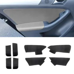 4pc For VW Jetta MK6 2012 2013 2014 Microfiber Leather Car Interior Door Armrest Panel Cover Protective Trim Accessories LHD/RHD