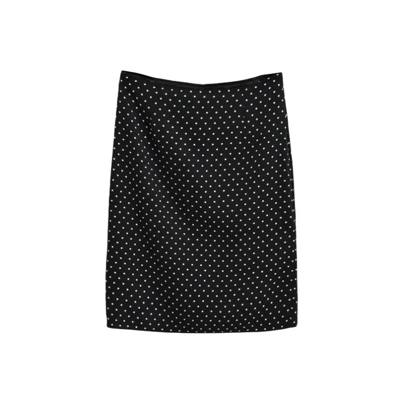 WAKUTA Y2k Retro High-waisted Skirt Niche Sexy Side Split Slim Polka Dot Print Package Hip Middle Beach Skirt Estido De Fiesta