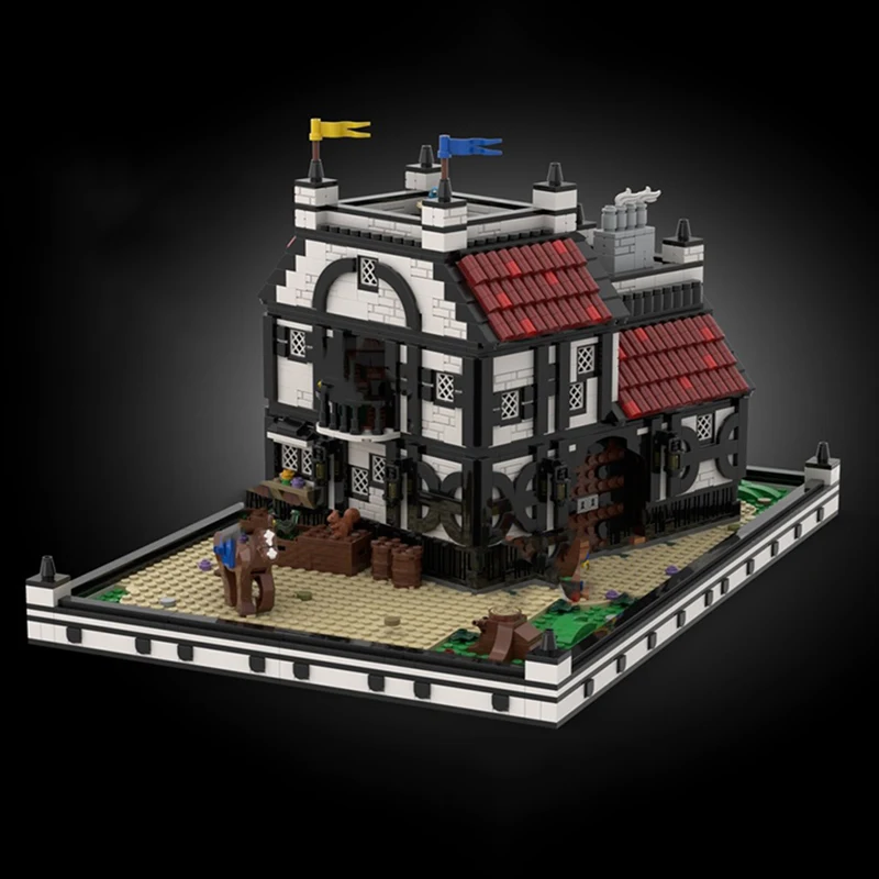 Moc اللبنات وحدات الحانة والمنتزل-قرية القرون الوسطى ديوراما الطوب نموذج لتقوم بها بنفسك تجميع لعبة البناء هدايا العيد #3
