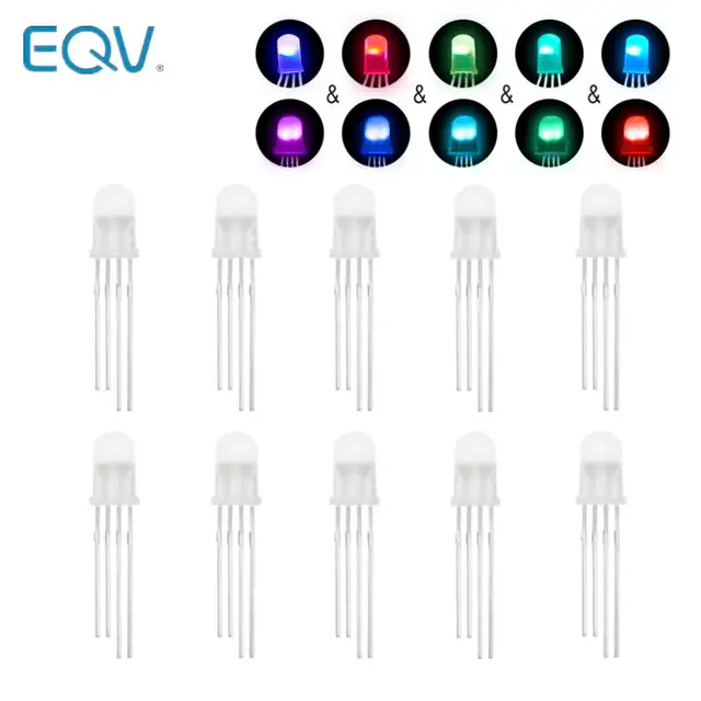 10 sztuk APA106 F5 5MM F8 8MM RGB LED chipy zintegrowane (jak WS2812B) okrągły kapelusz pełne kolorowe diody LED