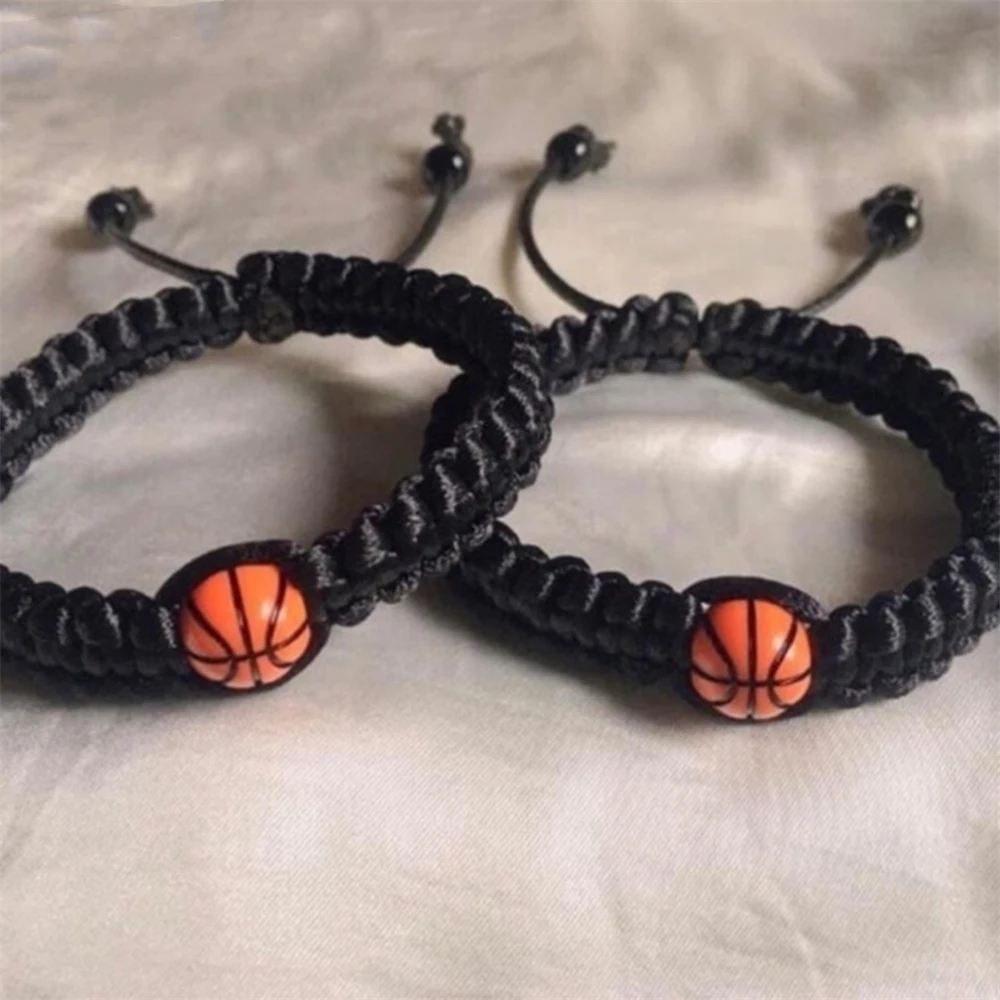 Sport Soccer Baseball Volleyball Charms Bracelets Unisex Adjustable Braided Rope Bracelet Women Men Souvenir Bangle Jewelry Gift