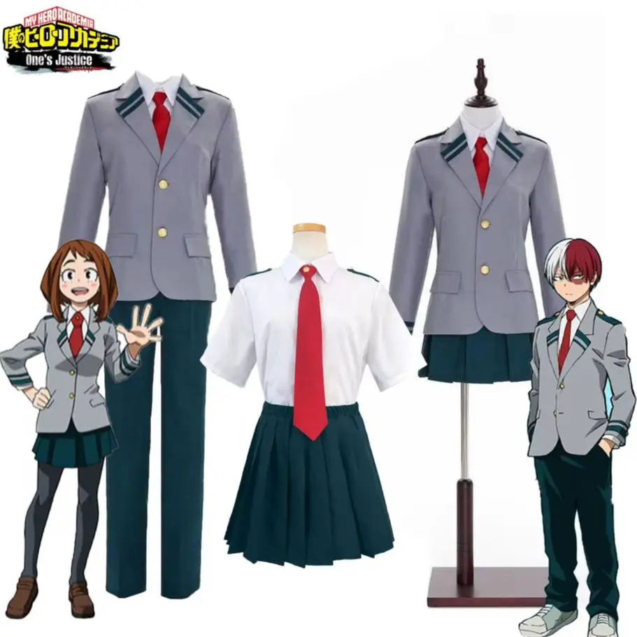 Disfraz de cosplay de Midoriya Izuku de la serie de anime My Hero Academia, conjunto de uniforme escolar de Todoroki Shoto, traje unisex para Halloween y juegos de rol.
