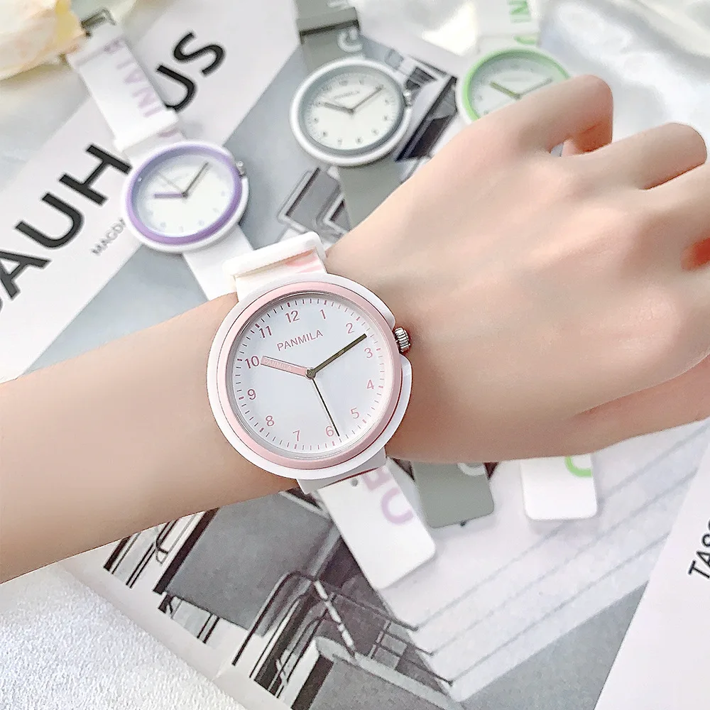 

Stylish Everyday Quartz Watch For Students, Simple Three-Hand DesignCasual Silicone StrapWomen'S Wristwatch, Suitable For Women.